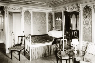 Kahyt B-58 om bord på Titanic, indrettet i Louis XVI-stil, 1912